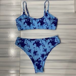 Chic Blue Tie-dye bikini
